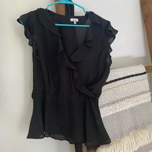 Q + A: Black Ruffle Top